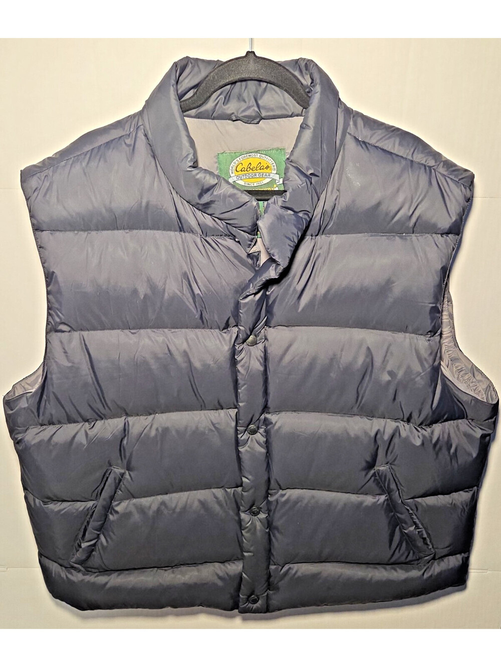 Cabelas Premier Northern Goose Down Vest Mens XL Reg 550 Fill Puffer Gray